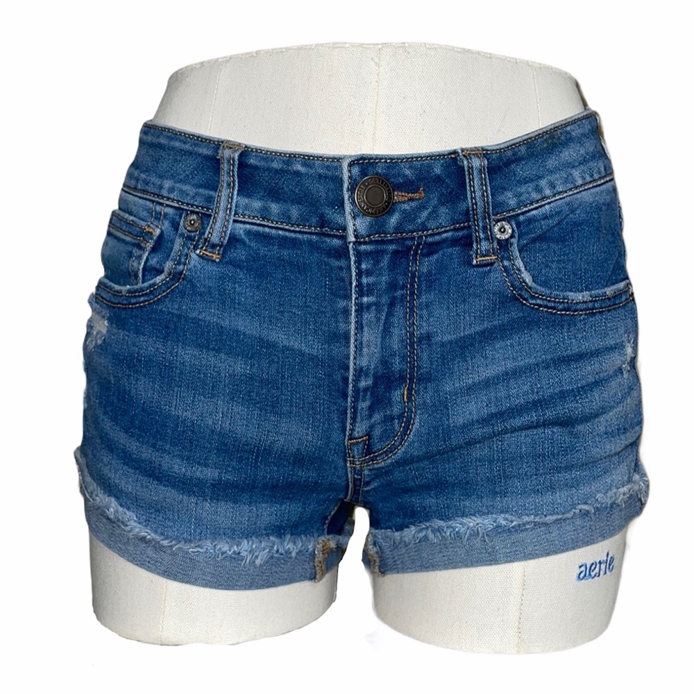 American Eagle Blue Denim Shortie Shorts Size 4